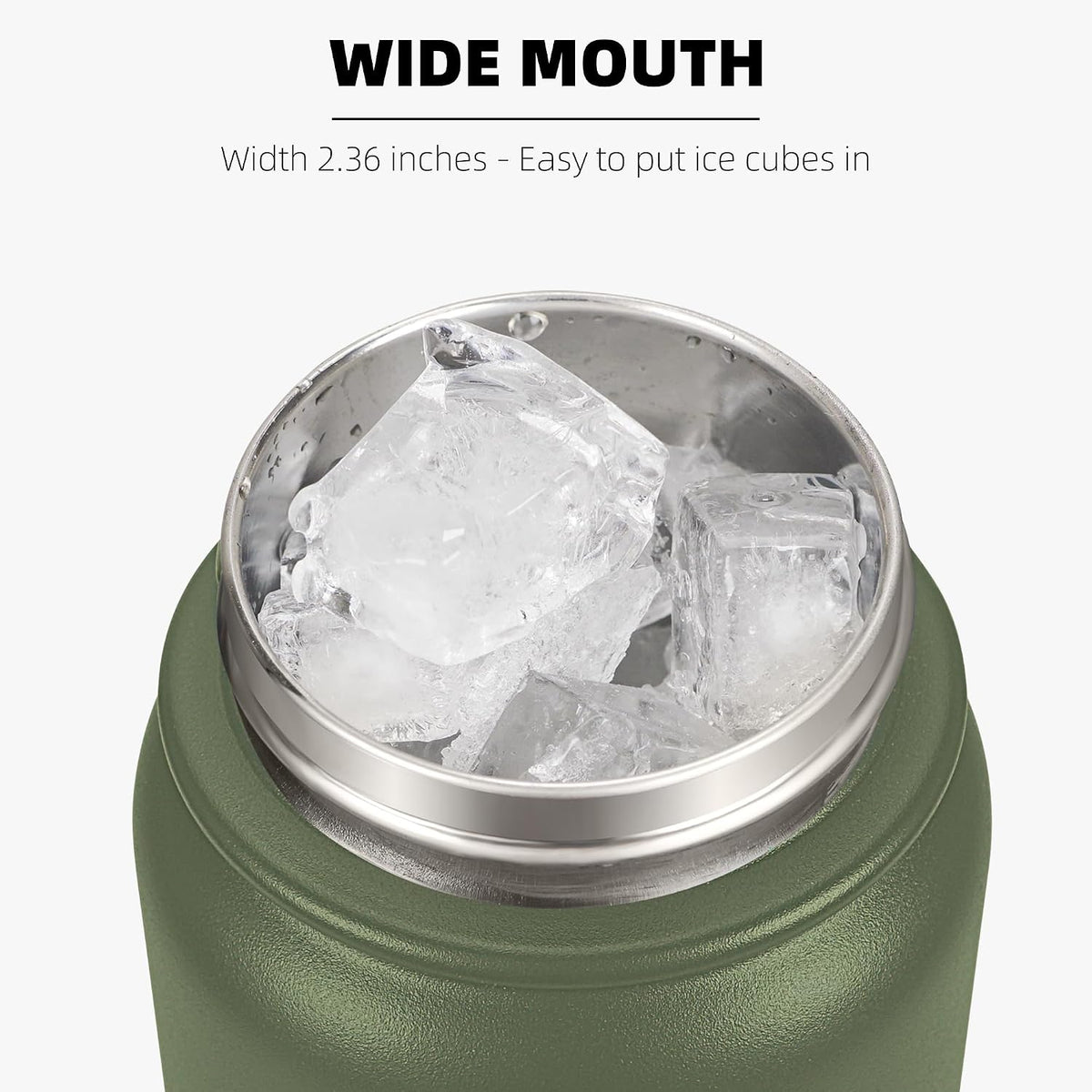20oz Insulated Water Bottle with Anti-dust Chug Lid, Green Blue