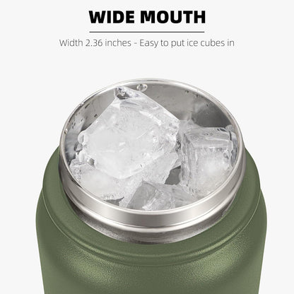 20oz Insulated Water Bottle with Anti-dust Chug Lid, Green Blue