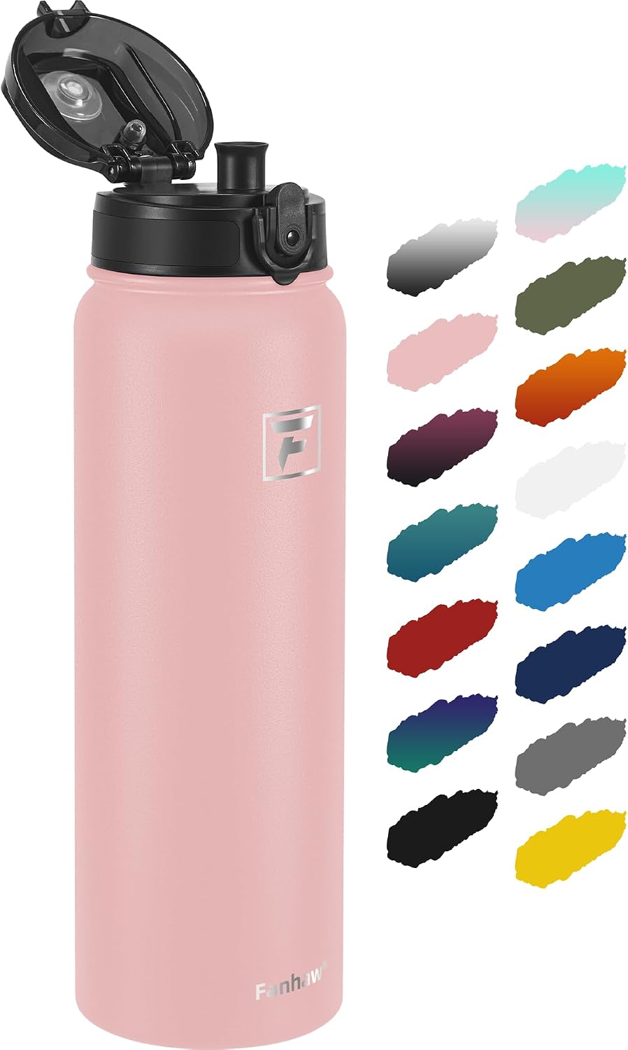 20oz Insulated Water Bottle with Anti-dust Chug Lid, Green Blue