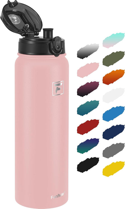 20oz Insulated Water Bottle with Anti-dust Chug Lid, Green Blue