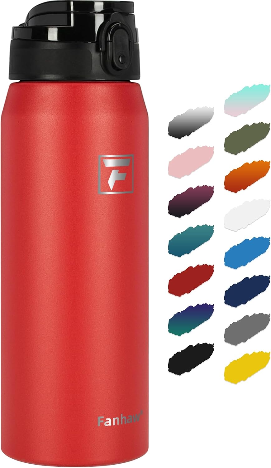 20oz Insulated Water Bottle with Anti-dust Chug Lid, Green Blue