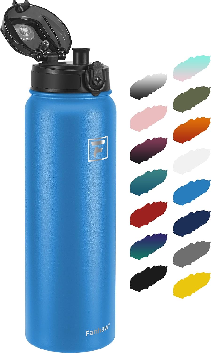 20oz Insulated Water Bottle with Anti-dust Chug Lid, Green Blue