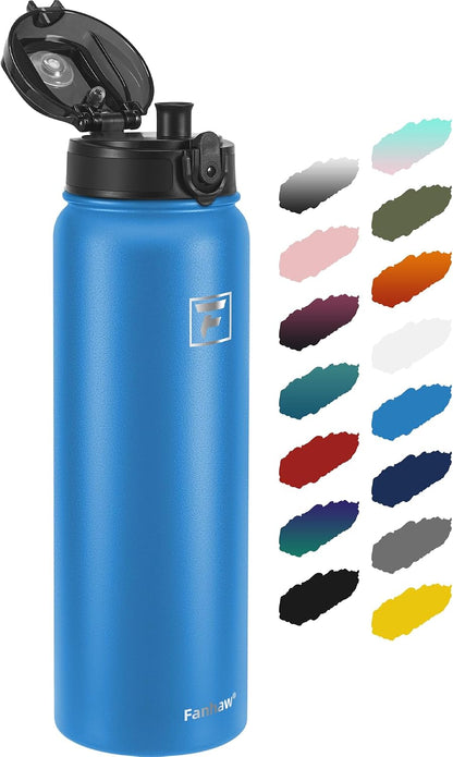 20oz Insulated Water Bottle with Anti-dust Chug Lid, Green Blue