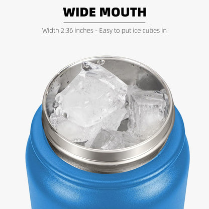 20oz Insulated Water Bottle with Anti-dust Chug Lid, Green Blue