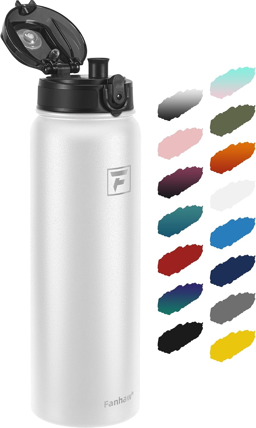 20oz Insulated Water Bottle with Anti-dust Chug Lid, Green Blue