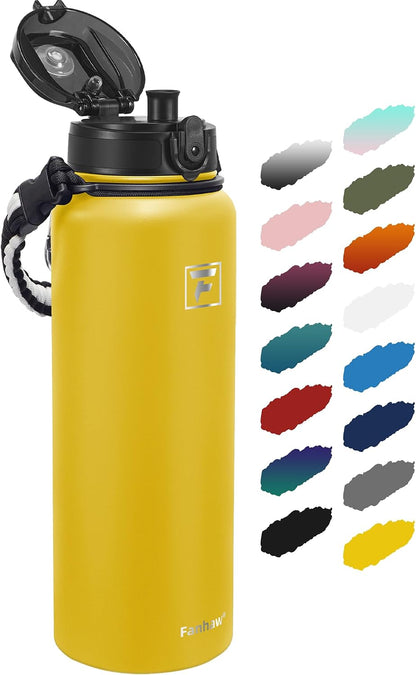 20oz Insulated Water Bottle with Anti-dust Chug Lid, Green Blue