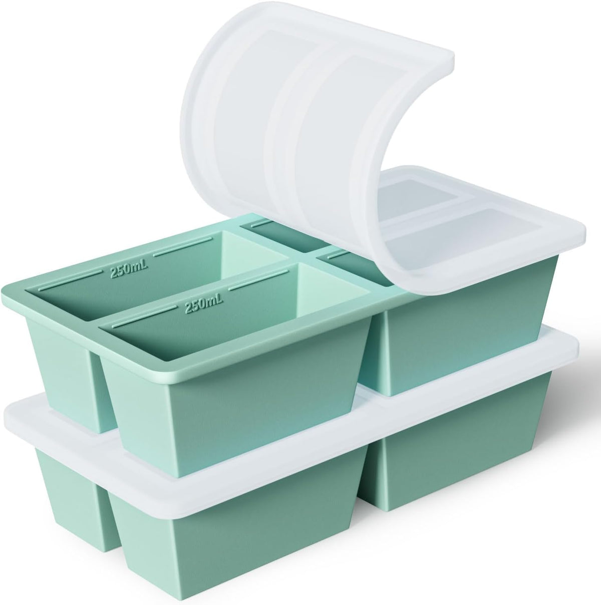 Silicone Freezer Tray for Sauce Cube: Super Prep Freezing Tray for Souped Storage - Freeze 125mL 250mL Broth Soup Portion