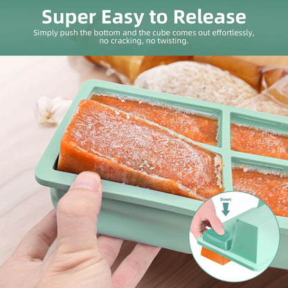 Silicone Freezer Tray for Sauce Cube: Super Prep Freezing Tray for Souped Storage - Freeze 125mL 250mL Broth Soup Portion