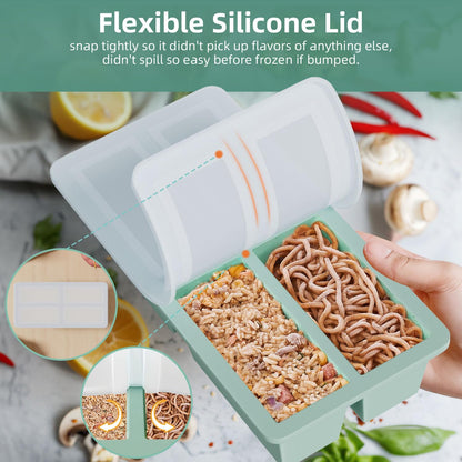 Silicone Freezer Tray for Sauce Cube: Super Prep Freezing Tray for Souped Storage - Freeze 125mL 250mL Broth Soup Portion