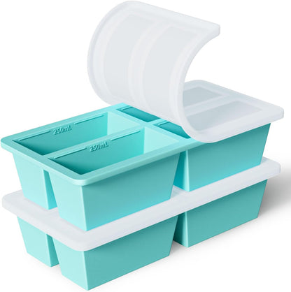 Silicone Freezer Tray for Sauce Cube: Super Prep Freezing Tray for Souped Storage - Freeze 125mL 250mL Broth Soup Portion