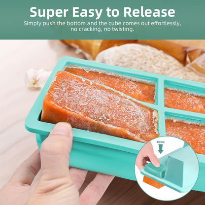 Silicone Freezer Tray for Sauce Cube: Super Prep Freezing Tray for Souped Storage - Freeze 125mL 250mL Broth Soup Portion