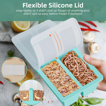 Silicone Freezer Tray for Sauce Cube: Super Prep Freezing Tray for Souped Storage - Freeze 125mL 250mL Broth Soup Portion