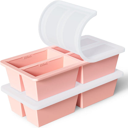 Silicone Freezer Tray for Sauce Cube: Super Prep Freezing Tray for Souped Storage - Freeze 125mL 250mL Broth Soup Portion