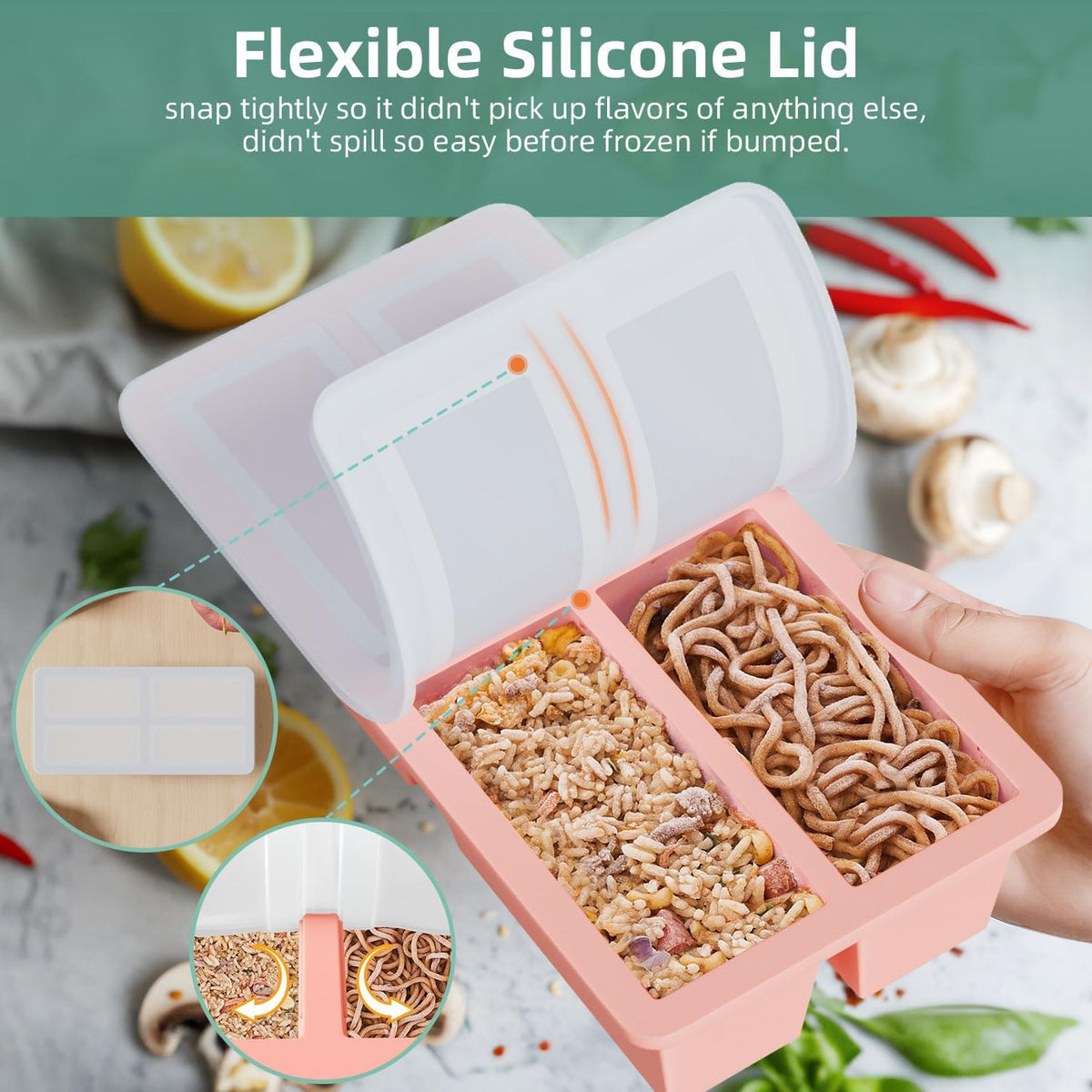 Silicone Freezer Tray for Sauce Cube: Super Prep Freezing Tray for Souped Storage - Freeze 125mL 250mL Broth Soup Portion