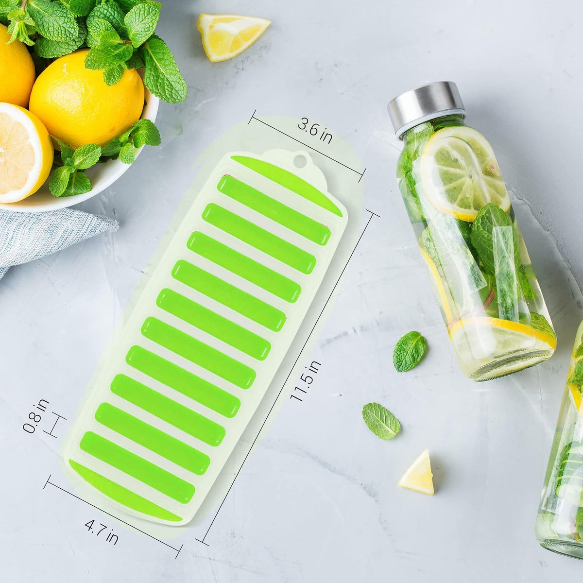 Slim Ice Stick Tray for Water Bottles, Green