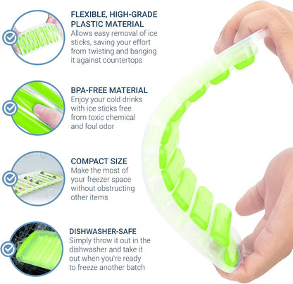 Slim Ice Stick Tray for Water Bottles, Green