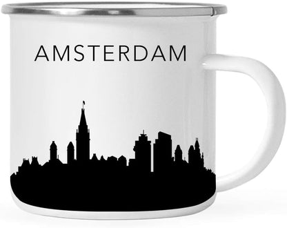 11oz. Tourist Travel Souvenir Stainless Steel Campfire Coffee Mug Gift, London Skyline, 1-Pack, Enamel Camping Cup Christmas Birthday Study Abroad Graduation, Includes Gift Box