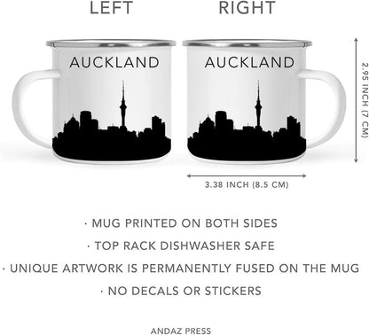11oz. Tourist Travel Souvenir Stainless Steel Campfire Coffee Mug Gift, London Skyline, 1-Pack, Enamel Camping Cup Christmas Birthday Study Abroad Graduation, Includes Gift Box