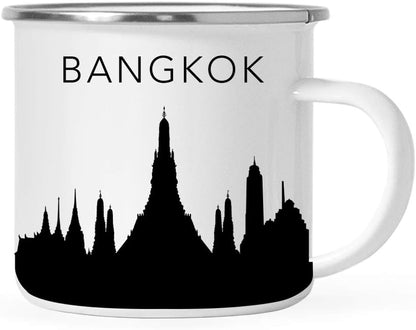 11oz. Tourist Travel Souvenir Stainless Steel Campfire Coffee Mug Gift, London Skyline, 1-Pack, Enamel Camping Cup Christmas Birthday Study Abroad Graduation, Includes Gift Box