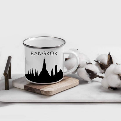 11oz. Tourist Travel Souvenir Stainless Steel Campfire Coffee Mug Gift, London Skyline, 1-Pack, Enamel Camping Cup Christmas Birthday Study Abroad Graduation, Includes Gift Box