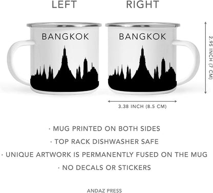 11oz. Tourist Travel Souvenir Stainless Steel Campfire Coffee Mug Gift, London Skyline, 1-Pack, Enamel Camping Cup Christmas Birthday Study Abroad Graduation, Includes Gift Box