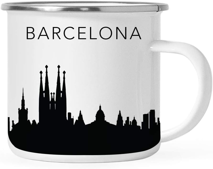 11oz. Tourist Travel Souvenir Stainless Steel Campfire Coffee Mug Gift, London Skyline, 1-Pack, Enamel Camping Cup Christmas Birthday Study Abroad Graduation, Includes Gift Box