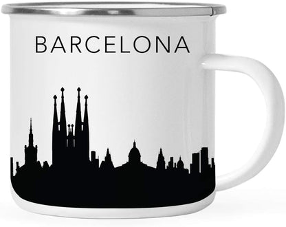 11oz. Tourist Travel Souvenir Stainless Steel Campfire Coffee Mug Gift, London Skyline, 1-Pack, Enamel Camping Cup Christmas Birthday Study Abroad Graduation, Includes Gift Box