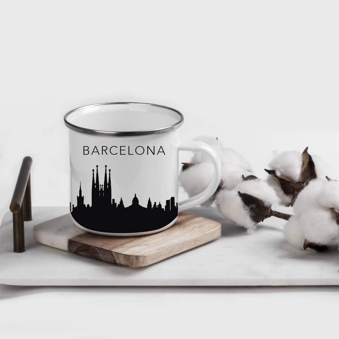 11oz. Tourist Travel Souvenir Stainless Steel Campfire Coffee Mug Gift, London Skyline, 1-Pack, Enamel Camping Cup Christmas Birthday Study Abroad Graduation, Includes Gift Box