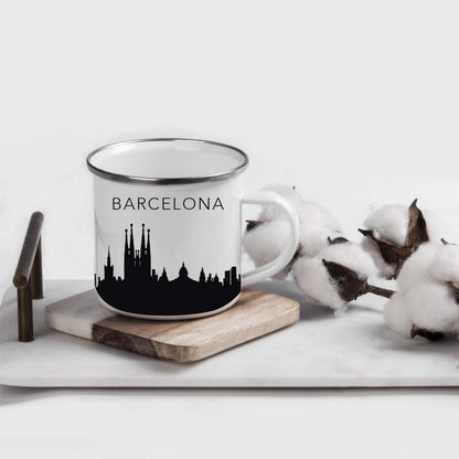 11oz. Tourist Travel Souvenir Stainless Steel Campfire Coffee Mug Gift, London Skyline, 1-Pack, Enamel Camping Cup Christmas Birthday Study Abroad Graduation, Includes Gift Box