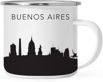 11oz. Tourist Travel Souvenir Stainless Steel Campfire Coffee Mug Gift, London Skyline, 1-Pack, Enamel Camping Cup Christmas Birthday Study Abroad Graduation, Includes Gift Box