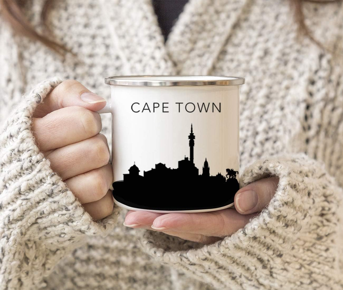 11oz. Tourist Travel Souvenir Stainless Steel Campfire Coffee Mug Gift, London Skyline, 1-Pack, Enamel Camping Cup Christmas Birthday Study Abroad Graduation, Includes Gift Box