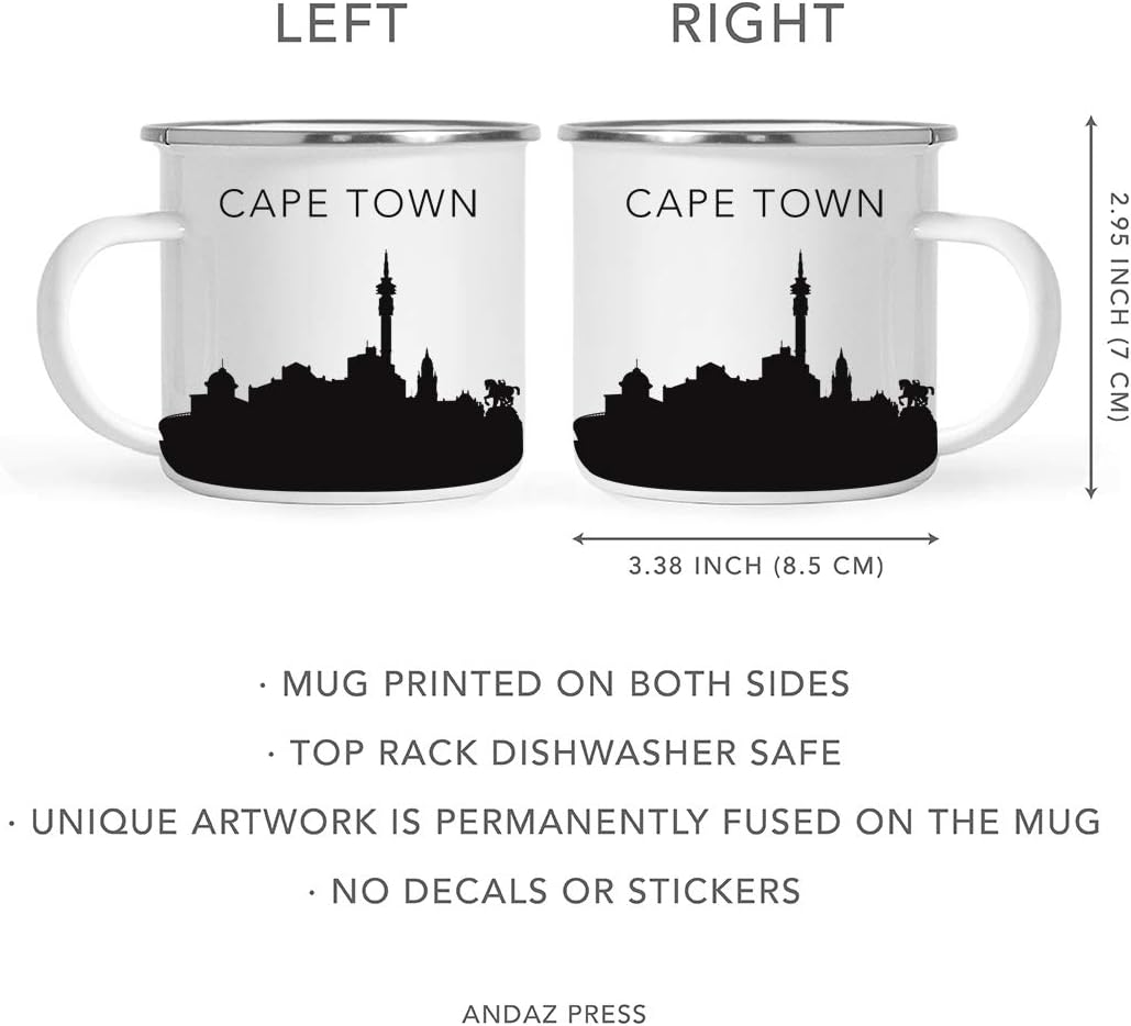 11oz. Tourist Travel Souvenir Stainless Steel Campfire Coffee Mug Gift, London Skyline, 1-Pack, Enamel Camping Cup Christmas Birthday Study Abroad Graduation, Includes Gift Box