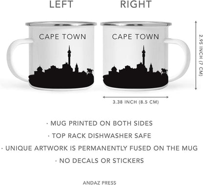 11oz. Tourist Travel Souvenir Stainless Steel Campfire Coffee Mug Gift, London Skyline, 1-Pack, Enamel Camping Cup Christmas Birthday Study Abroad Graduation, Includes Gift Box