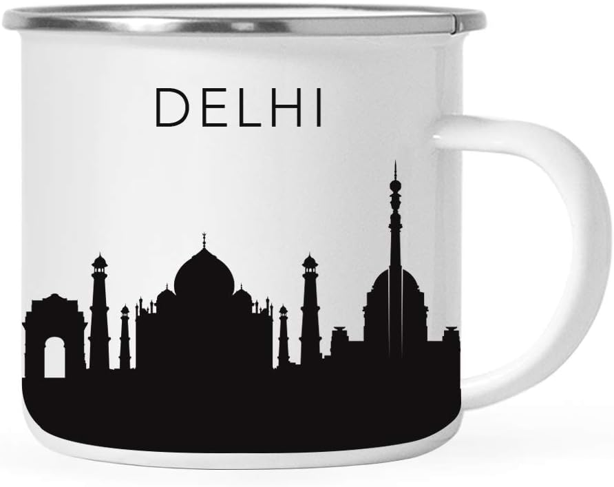 11oz. Tourist Travel Souvenir Stainless Steel Campfire Coffee Mug Gift, London Skyline, 1-Pack, Enamel Camping Cup Christmas Birthday Study Abroad Graduation, Includes Gift Box