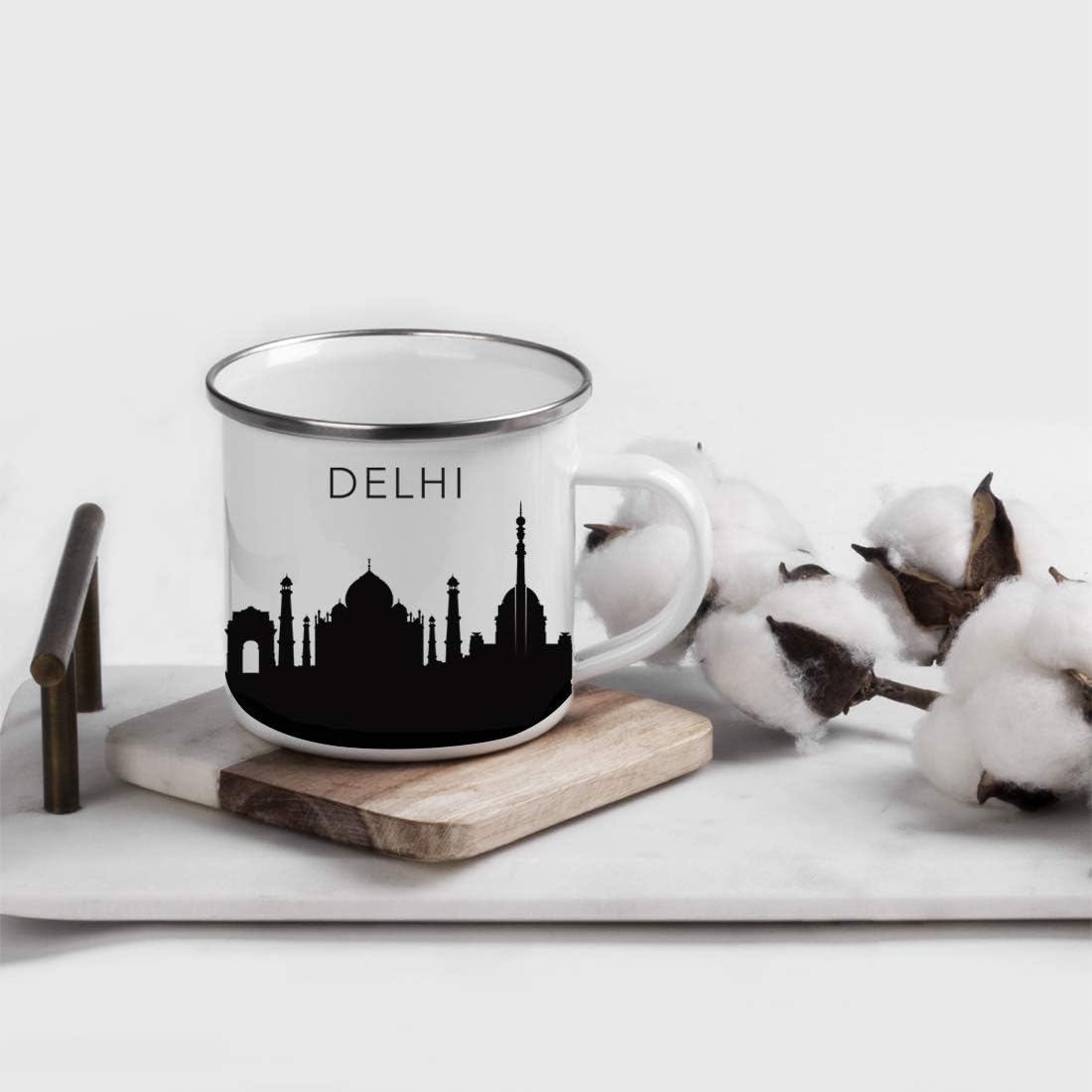 11oz. Tourist Travel Souvenir Stainless Steel Campfire Coffee Mug Gift, London Skyline, 1-Pack, Enamel Camping Cup Christmas Birthday Study Abroad Graduation, Includes Gift Box