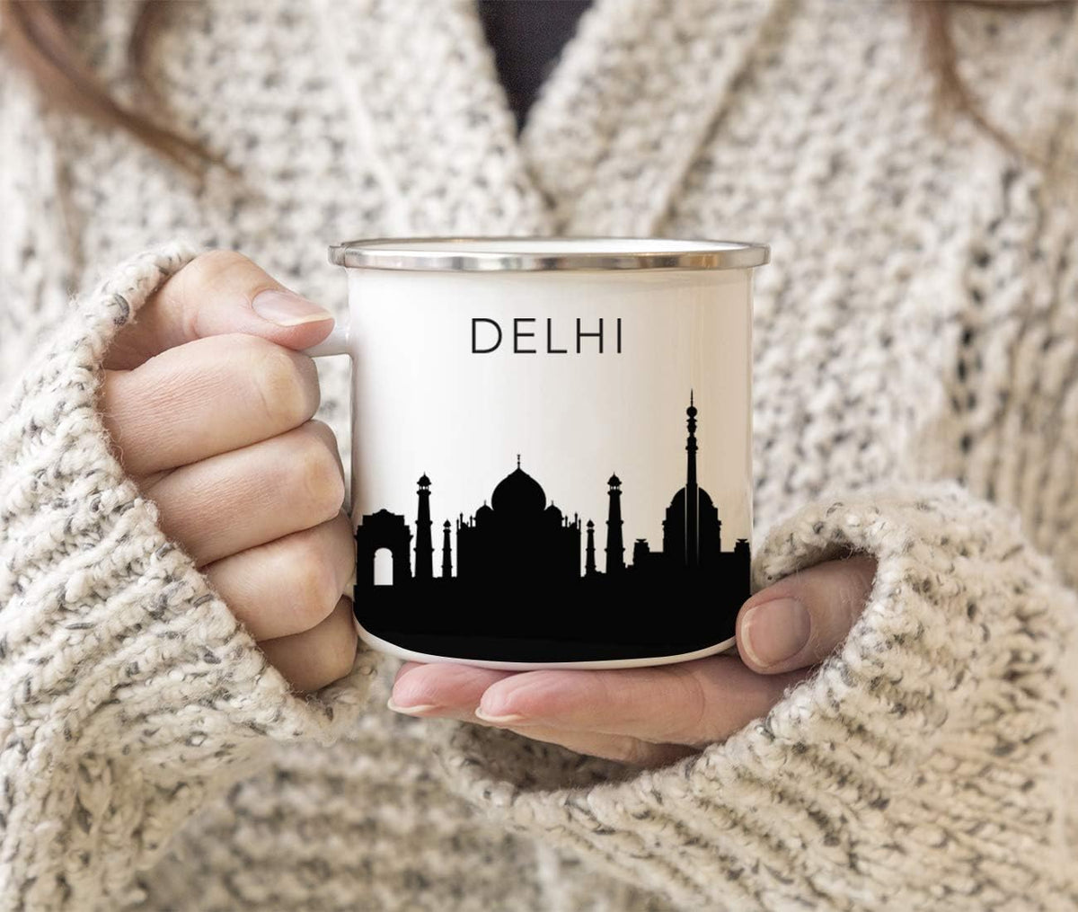 11oz. Tourist Travel Souvenir Stainless Steel Campfire Coffee Mug Gift, London Skyline, 1-Pack, Enamel Camping Cup Christmas Birthday Study Abroad Graduation, Includes Gift Box