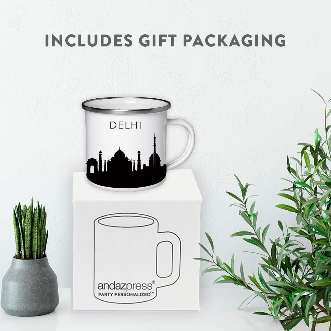11oz. Tourist Travel Souvenir Stainless Steel Campfire Coffee Mug Gift, London Skyline, 1-Pack, Enamel Camping Cup Christmas Birthday Study Abroad Graduation, Includes Gift Box