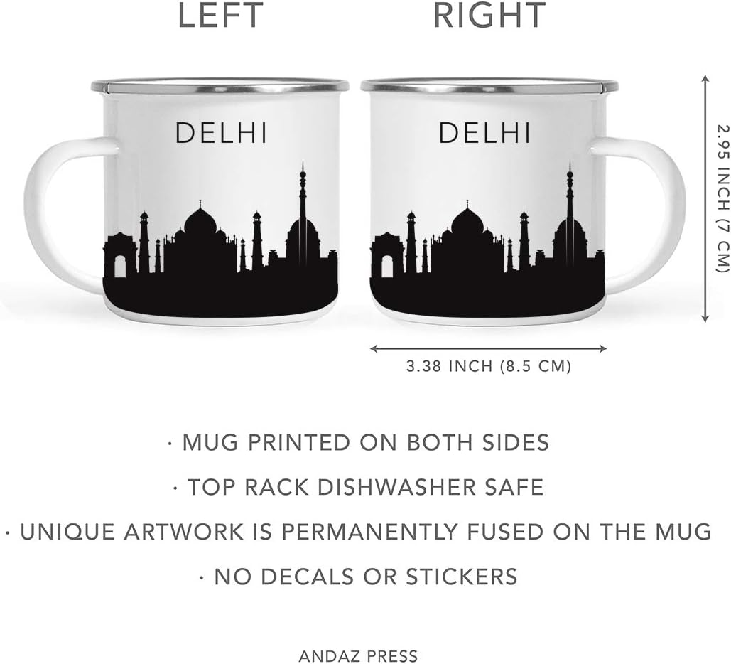 11oz. Tourist Travel Souvenir Stainless Steel Campfire Coffee Mug Gift, London Skyline, 1-Pack, Enamel Camping Cup Christmas Birthday Study Abroad Graduation, Includes Gift Box