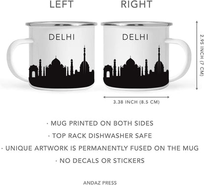 11oz. Tourist Travel Souvenir Stainless Steel Campfire Coffee Mug Gift, London Skyline, 1-Pack, Enamel Camping Cup Christmas Birthday Study Abroad Graduation, Includes Gift Box