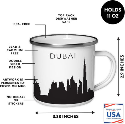 11oz. Tourist Travel Souvenir Stainless Steel Campfire Coffee Mug Gift, London Skyline, 1-Pack, Enamel Camping Cup Christmas Birthday Study Abroad Graduation, Includes Gift Box