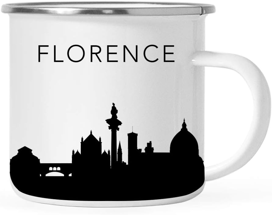 11oz. Tourist Travel Souvenir Stainless Steel Campfire Coffee Mug Gift, London Skyline, 1-Pack, Enamel Camping Cup Christmas Birthday Study Abroad Graduation, Includes Gift Box