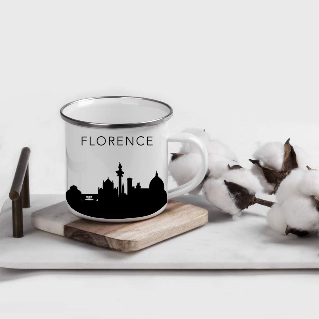 11oz. Tourist Travel Souvenir Stainless Steel Campfire Coffee Mug Gift, London Skyline, 1-Pack, Enamel Camping Cup Christmas Birthday Study Abroad Graduation, Includes Gift Box