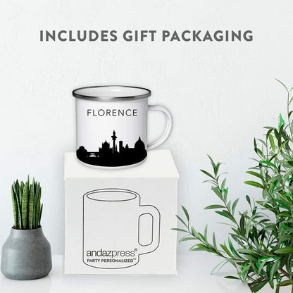 11oz. Tourist Travel Souvenir Stainless Steel Campfire Coffee Mug Gift, London Skyline, 1-Pack, Enamel Camping Cup Christmas Birthday Study Abroad Graduation, Includes Gift Box