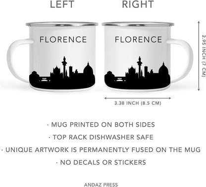 11oz. Tourist Travel Souvenir Stainless Steel Campfire Coffee Mug Gift, London Skyline, 1-Pack, Enamel Camping Cup Christmas Birthday Study Abroad Graduation, Includes Gift Box