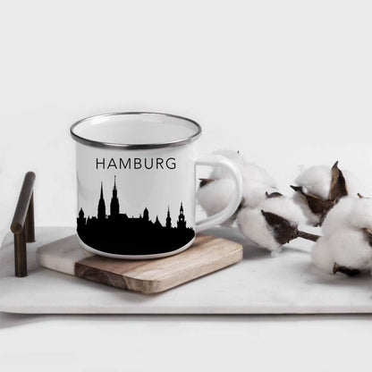 11oz. Tourist Travel Souvenir Stainless Steel Campfire Coffee Mug Gift, London Skyline, 1-Pack, Enamel Camping Cup Christmas Birthday Study Abroad Graduation, Includes Gift Box