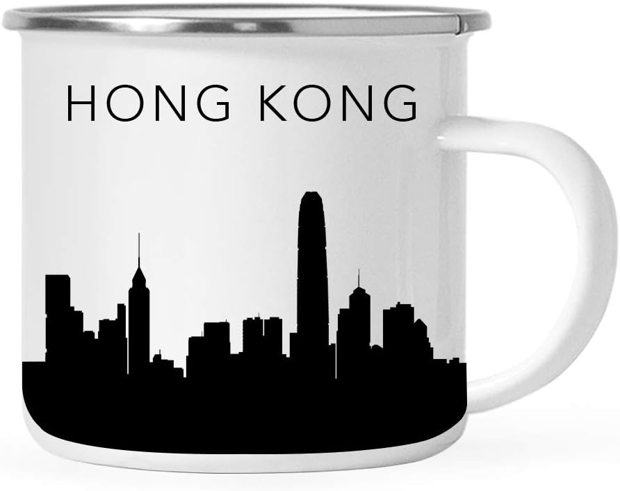 11oz. Tourist Travel Souvenir Stainless Steel Campfire Coffee Mug Gift, London Skyline, 1-Pack, Enamel Camping Cup Christmas Birthday Study Abroad Graduation, Includes Gift Box