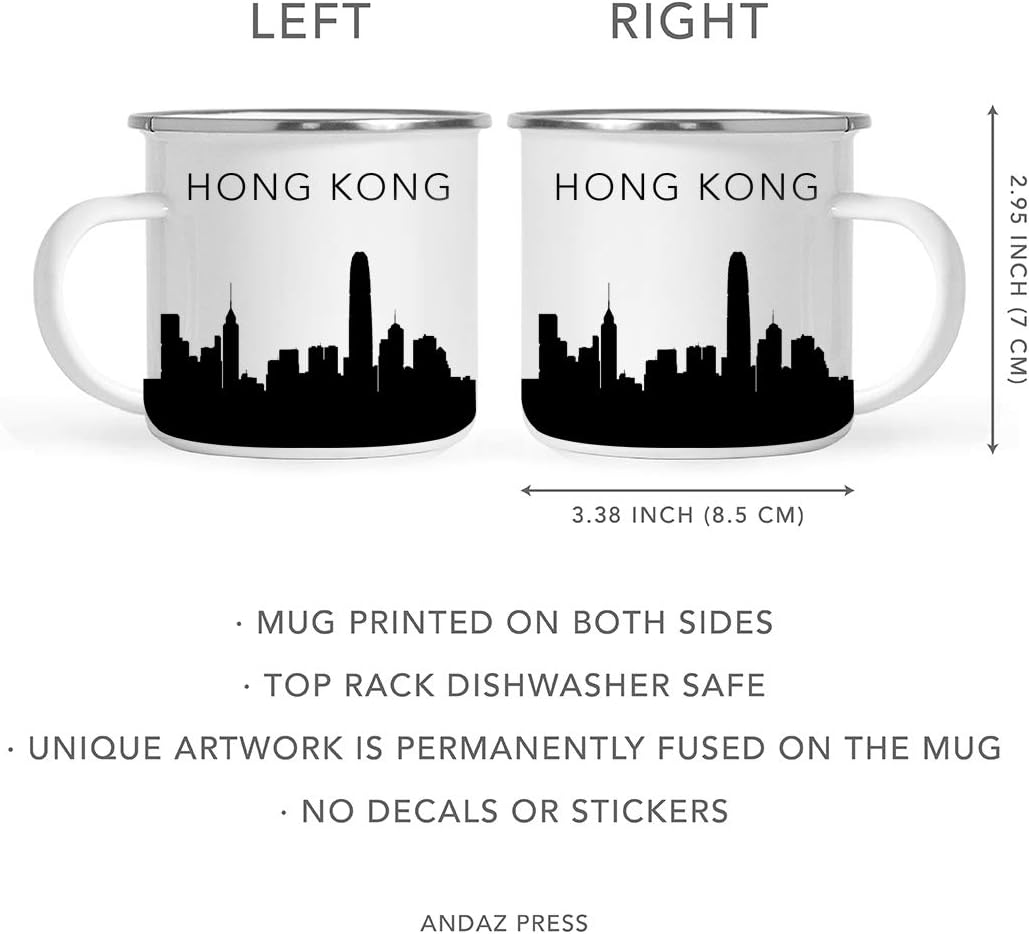 11oz. Tourist Travel Souvenir Stainless Steel Campfire Coffee Mug Gift, London Skyline, 1-Pack, Enamel Camping Cup Christmas Birthday Study Abroad Graduation, Includes Gift Box