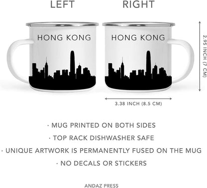 11oz. Tourist Travel Souvenir Stainless Steel Campfire Coffee Mug Gift, London Skyline, 1-Pack, Enamel Camping Cup Christmas Birthday Study Abroad Graduation, Includes Gift Box
