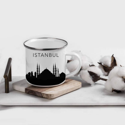 11oz. Tourist Travel Souvenir Stainless Steel Campfire Coffee Mug Gift, London Skyline, 1-Pack, Enamel Camping Cup Christmas Birthday Study Abroad Graduation, Includes Gift Box