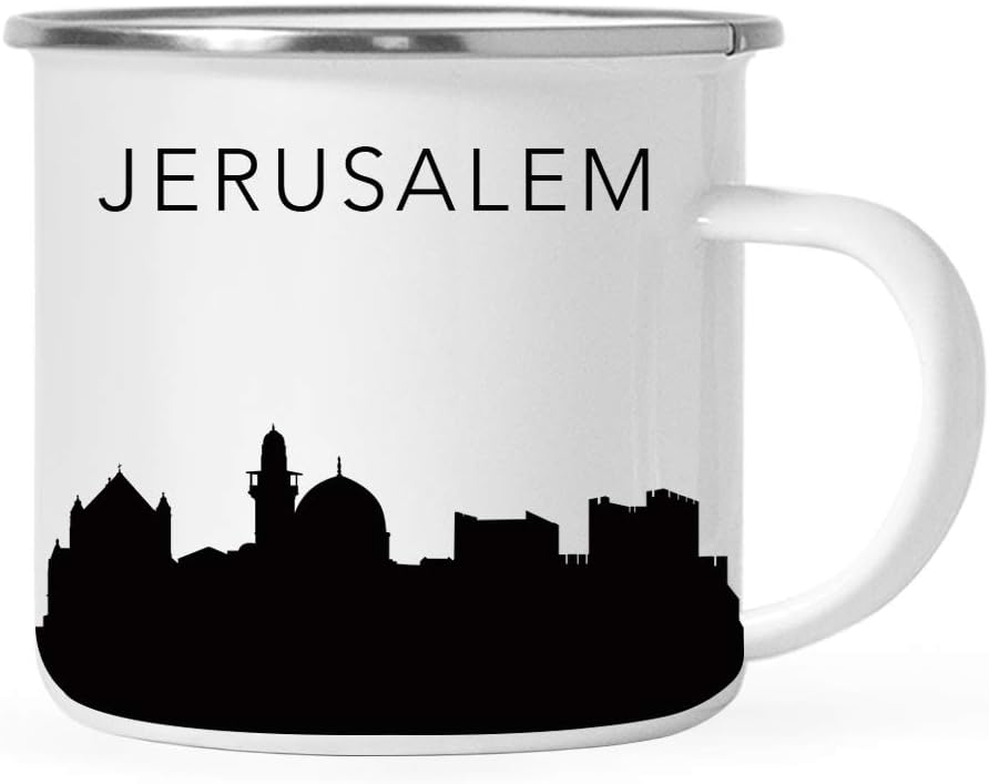 11oz. Tourist Travel Souvenir Stainless Steel Campfire Coffee Mug Gift, London Skyline, 1-Pack, Enamel Camping Cup Christmas Birthday Study Abroad Graduation, Includes Gift Box